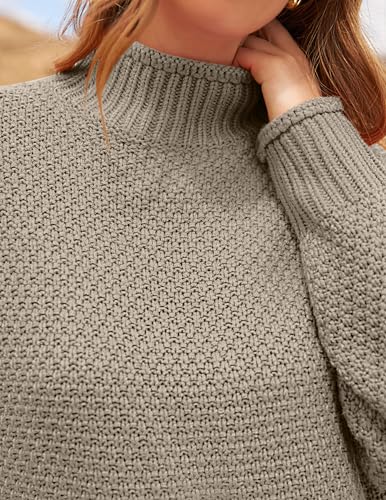 image for ZESICA Women's Turtleneck Batwing Sleeve Loose Oversized Chunky Knitte