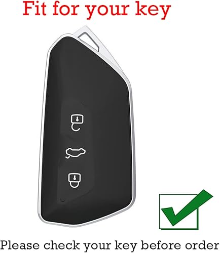 Miniatura 2 de KUNIO Funda para llavero de automóvil para VW Golf 8 RS Atlas Seat Leon funda protectora llavero de cuero 3 botones