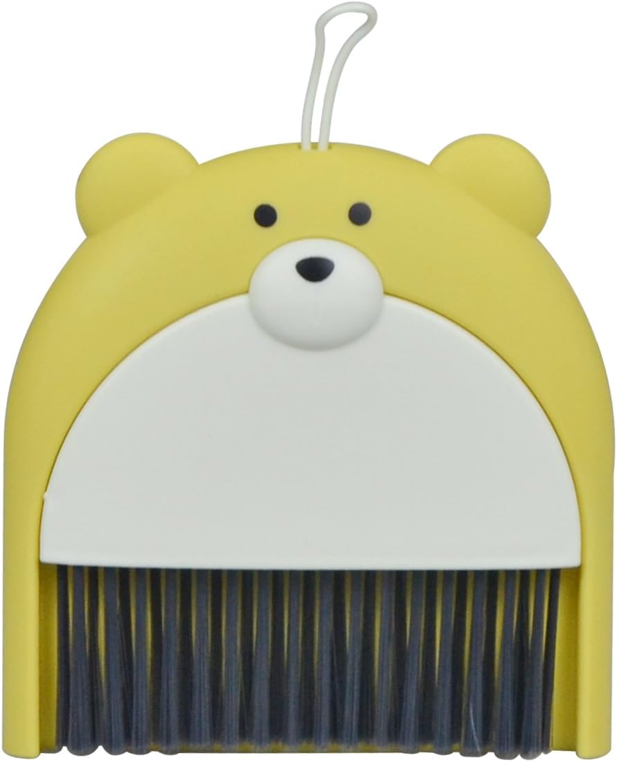 Mini Broom and Dustpan Set 6.2x6.3 Inches Compact Hand Broom for Desktop Table Countertop Car Office Kitchen Small Space Cleaning(Yellow)