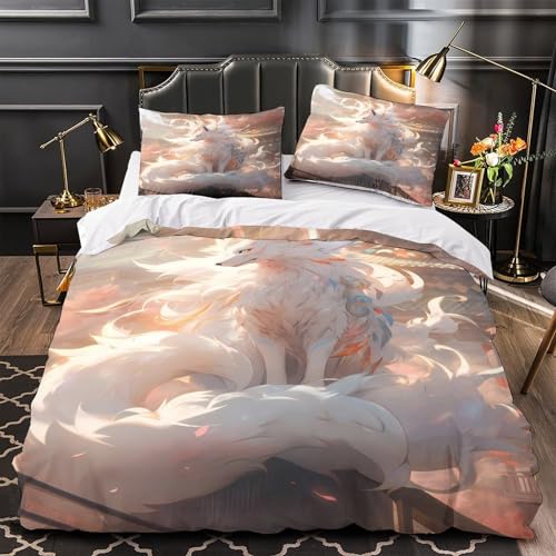 Housse de couette renard 3D hypoallergénique en microfibre douce - 2