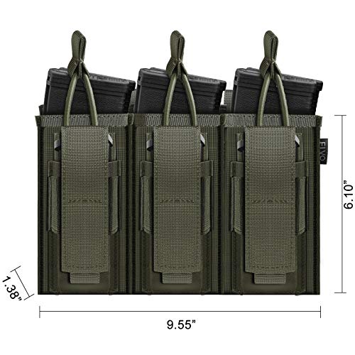 Tactical Mag Pouch For Rifle And Pistol, Open-Top Molle Double/Triple Magazine Pouches Holder Carrier For M4 M14 G36 Hk416 Magazines And Glock 17 M1911 9Mm #TOP6