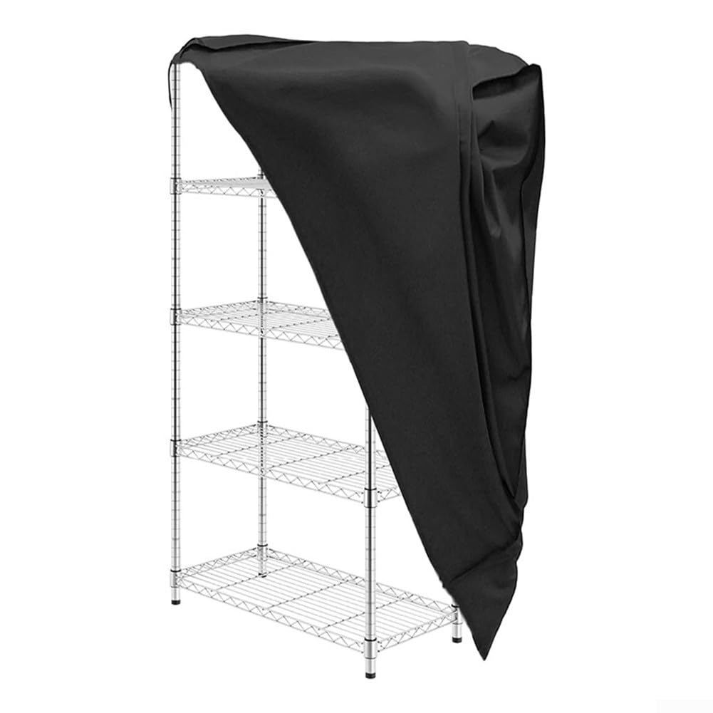 Copertura Impermeabile Trasparente Per Scaffali 91,7x45,7x182,7 Cm, Con Pannello In PVC A Rete, Cerniere A 3 Vie Su Anteriore E Posteriore, Cinghie Antivento, Per Uso Esterno E Interno