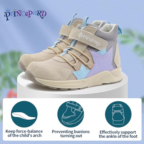 princepard Kids Orthopedic Shoes with Ankle and Arch Support,Breathable and Supportive Sneakers3