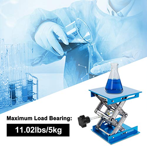 Wisamic Laborhebebühne Galvanik Aluminium 100 x 100mm Labor Hebeplattform Ständer Rack Scherenheber