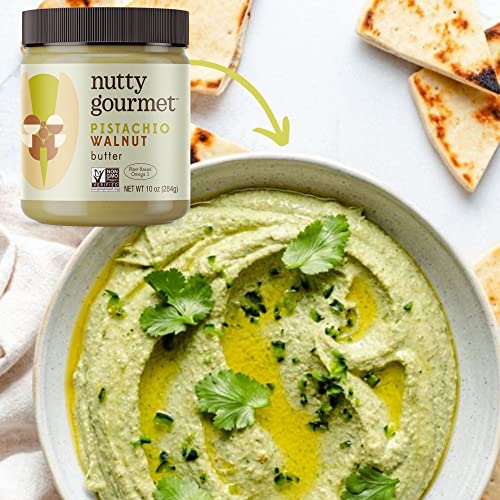 Nutty Gourmet Pistachio Walnut Spread - No Added Sugar - No Palm Oil - Peanut Free - Gluten Free - Protein Breakfast Snack - Best for Dips, Fillings, Sauces, & Baking (10oz, 1 Pack) - Thumbnail 7