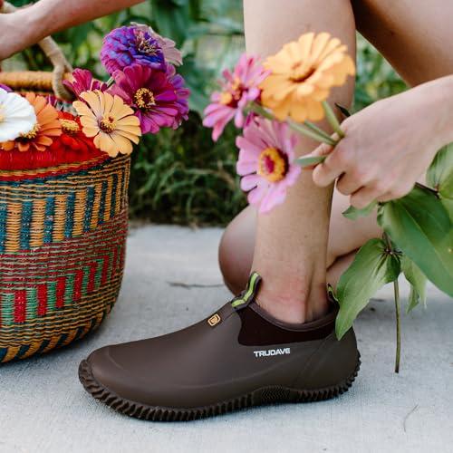 Image of Trudave Garden Shoes for Men & Women, Waterproof Rubber Shoes with 4.5mm Neoprene, Womens Rain Boots for Gardening,Size 6-13