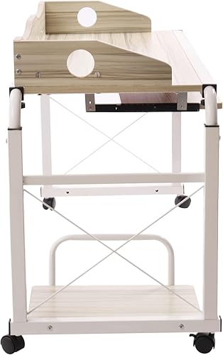 Miniatura 4 de CeRaBuRET Escritorio de cama Burlywood ajustable en altura, mesa multifuncional móvil, escritorio de computadora elástica para dormitorio, comedor,