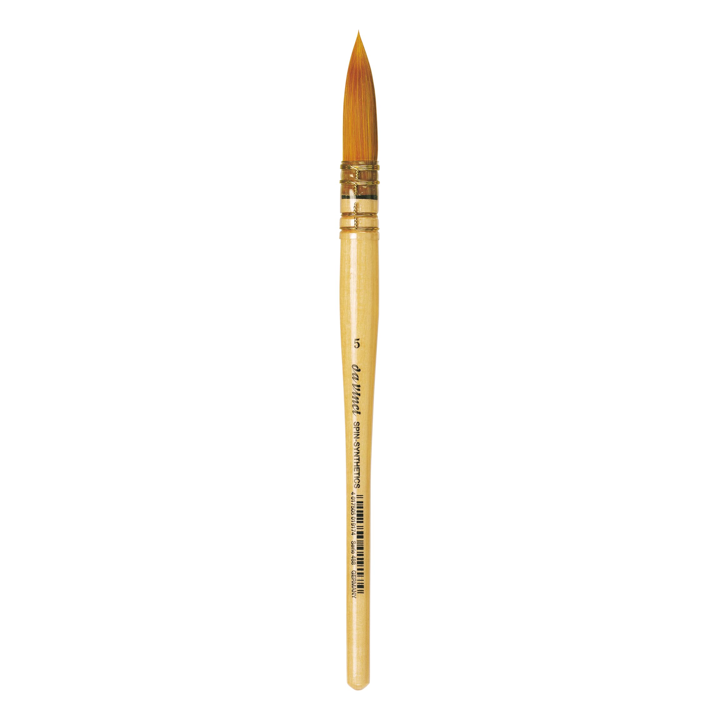 da Vinci Watercolor Series 488 CosmoTop Spin Paint Brush, Round Synthetic with Lacquered Natural Handle, Size 5 (488-05)