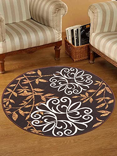 Status Contract Rugs for Living Room|(30"x30") Printed Round Carpet for Living Room Decor|Anti Skid Backing Aesthetic Vintage Decor Carpet for Bedroom|Boho Rugs for Living Room (Brown), Nylon (B01LB0ZQ88) Amazon Price History, Amazon Price Tracker