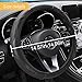 Car Steering Wheel Cover, Microfiber PU Leather Elastic Carbon Fiber Auto Steering Wheel Protector, 15 Inch Breathable Anti-Slip for Women Men, Car Interior Accessories for Most Cars (Black)