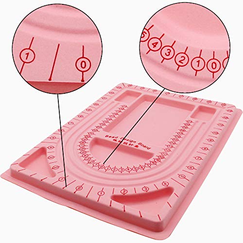H&W Pink Bead Board With Flock, 9.5 By 12.9-Inch, Design Beading Board Tray Diy Craft Tool For Girl And Necklace Beading Jewelry Designer #TOP3