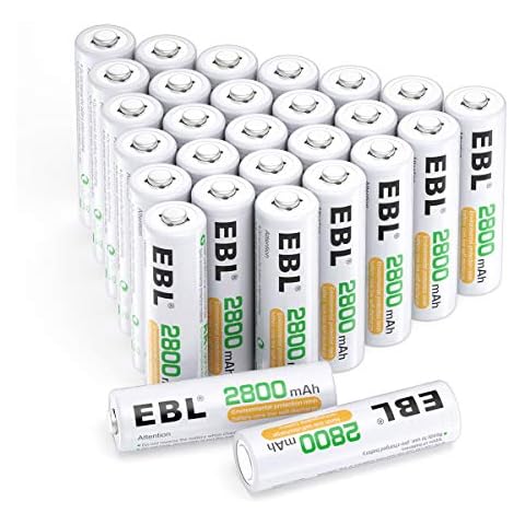 EBL AA Batteries 2800mAh High Capacity Precharged Ni-MH AA Rechargeable Batteries - Pack of 28 Cover