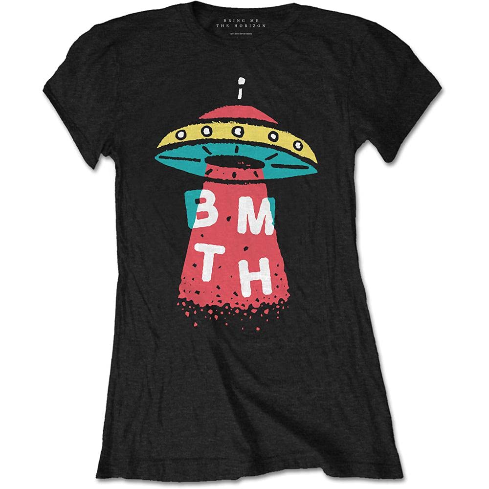 Rockoff Trade Women's Bring Me the Horizon Alien T-Shirt, Black (Black Black), 14 (Manufacturer Size: X-Large)