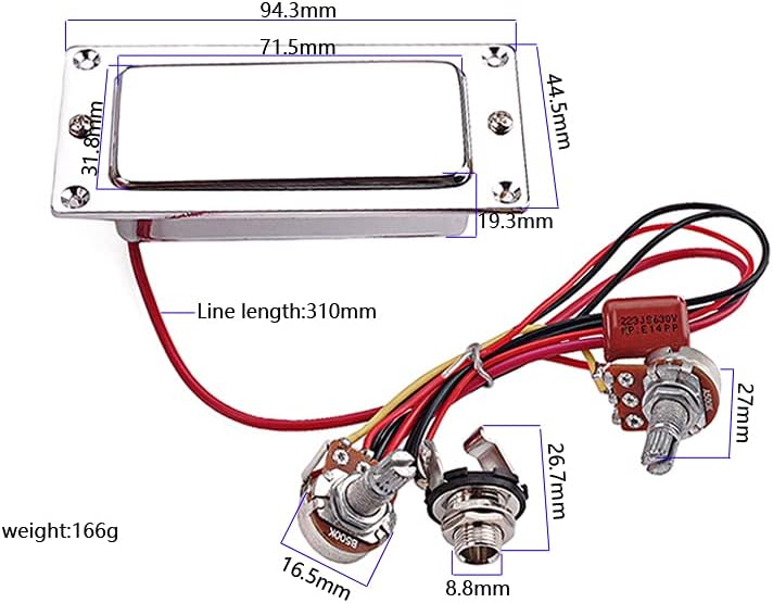 Electric Guitar Pickups Mini Sealed Double Coil Humbucker Pickup for Electric Guitar (Chrome-2)