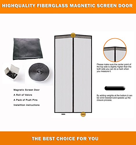 Zfbbmagnetic Screen Door Easy Install Screen Door Magnetic Door Screen Fiberglass Pet Friendly Sliding Door Screen Door Mesh Door Screen Door Net For Doors Screen For Door #TOP5