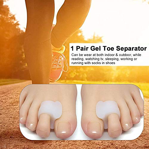 Irovami 1 Par Silicone Hálux Valgo Toe Separador Toe Maca Toe Sobreposição Espalhadores Toe Spacer S