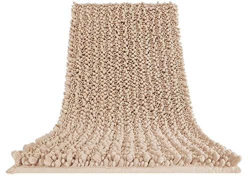 Yimobra Original Luxury Chenille Bath Mat, Soft Shaggy And Comfortable, Large Size 32 X 20 Inches, Super Absorbent And Thick, Non-Slip, Machine Washable, Perfect For Bathroom, Beige #TOP7