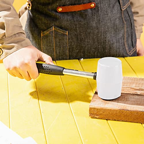 Zog 10 Oz Rubber Hammer Mallet,Rugged Steel Tube With Anti-Skid Rubber Handle,Double Face Rubber Mallet Installing Tool(White) #TOP2