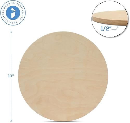 Miniatura 2 de Círculos de madera de 0.5 pulgadas de grosor, desde 10 hasta 24 pulgadas de diámetro