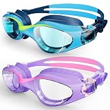 HIGAHY Gafas de natación para niños – Gafas de buceo para niños y niñas con protección UV y antivaho, gafas de natación profesionales para niños de 6 a 14 años