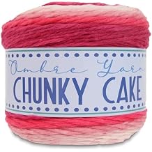 ThreadArt Ombre Yarn - Big Chunky Yarn Cake, 300g 316 Yards Thick Super Bulky #6 for Knitting & Crochet - Variegated 100% Soft Acrylic Fiber - Cherry Blossoms 07