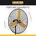 Master 24 Inch Oscillating Industrial High Velocity Pedestal Fan - Use for Shop, Garage or Warehouse, All-Metal Construction with OSHA-Compliant Safety Guards, 3 Speed Settings (MAC-24POSC)