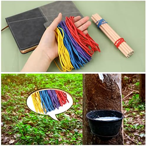60Pcs Strong Elastic Rubber Band Ball, Coloured Natural Rubber Elastic Bands Document Organizing for Hair Home, Pens, Catapults, Bills, Bank Paper, Office Supplies, Assorted Colours