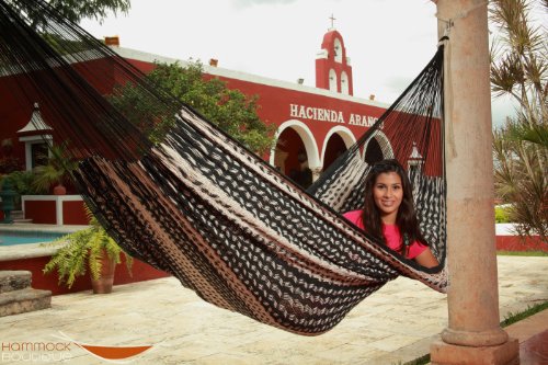 Hammock Ideal Black & Ecru, Large, Cotton #TOP3