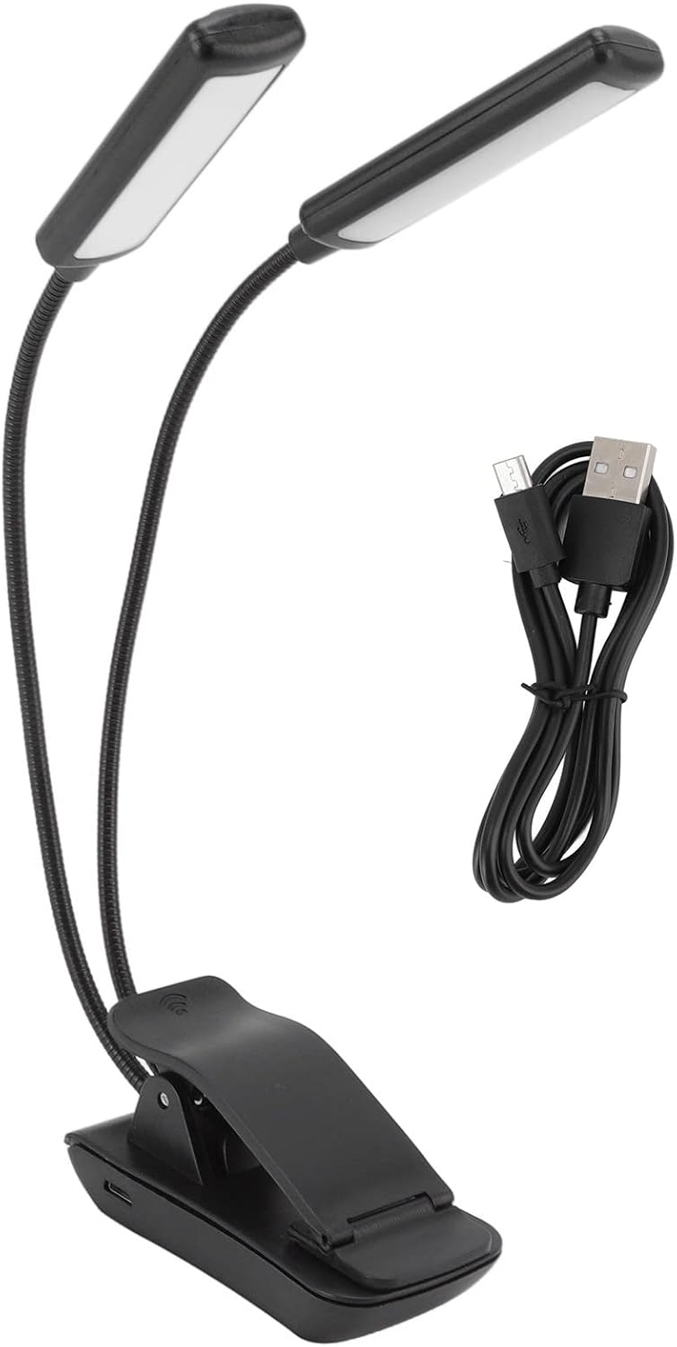 FTVOGUE LED Reading Light with Clamp Flexible Gooseneck Book Light Rechargeable Rechargeable