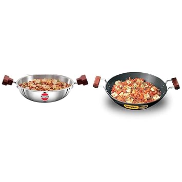 Hawkins - Ssd15 Tri-Ply Stainless Steel Deep-Fry Pan, 1.5 Litre & Hawkins Futura Hard Anodised Flat Bottom Deep-Fry Pan, 26Cm (L22)