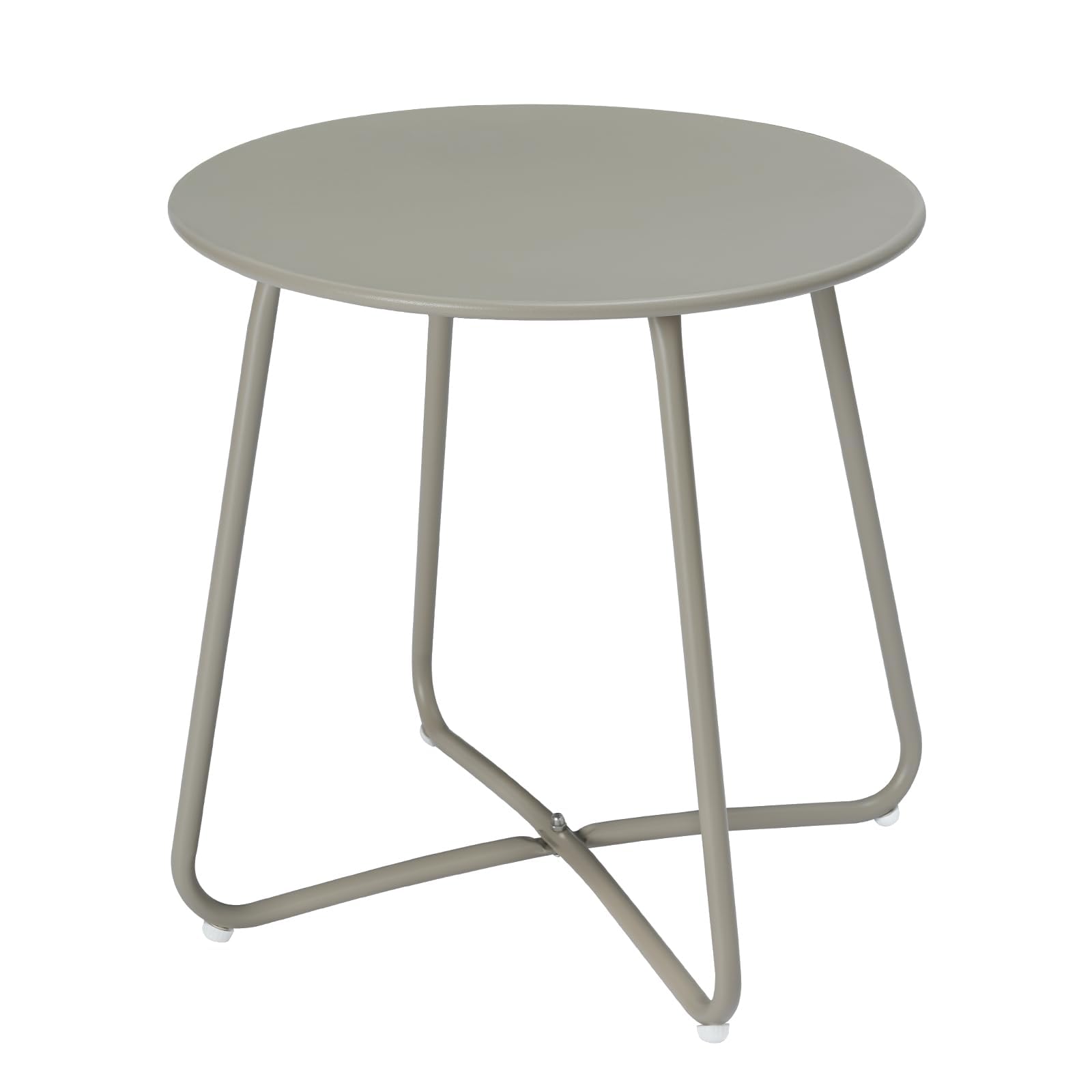 eSituro Beistelltisch rund, Balkontisch Gartentisch, Kaffeetisch Couchtisch Sofatisch Wohnzimmertisch, Kleiner Tisch für Wohnzimmer Balkon Terrasse Garten, aus Metall, φ45xH45 cm, Grau