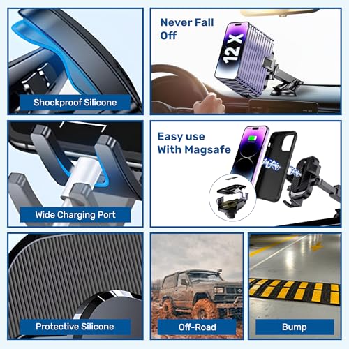 Universal Car Phone Holder - Adjustable Cell Phone Mount for Car Dashboard and Windshield - Phone Holders for Your Car - Hands Free Automobile Cell Phone Holder (Long) - Image 6