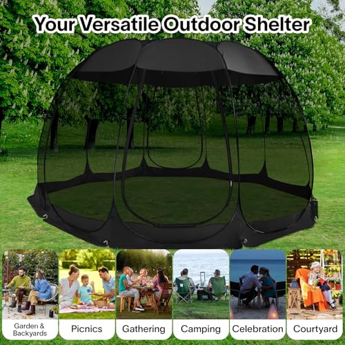 Alvantor® Pop Up Screen House, Outdoor Mosquito Mesh Tent with UV Resistant, Pop Up Canopy Easy Up, Foldable Screen Room for Camping,Backyard, Garden, Patio(Black, 15x15 FT) by Alvantor - Image 8