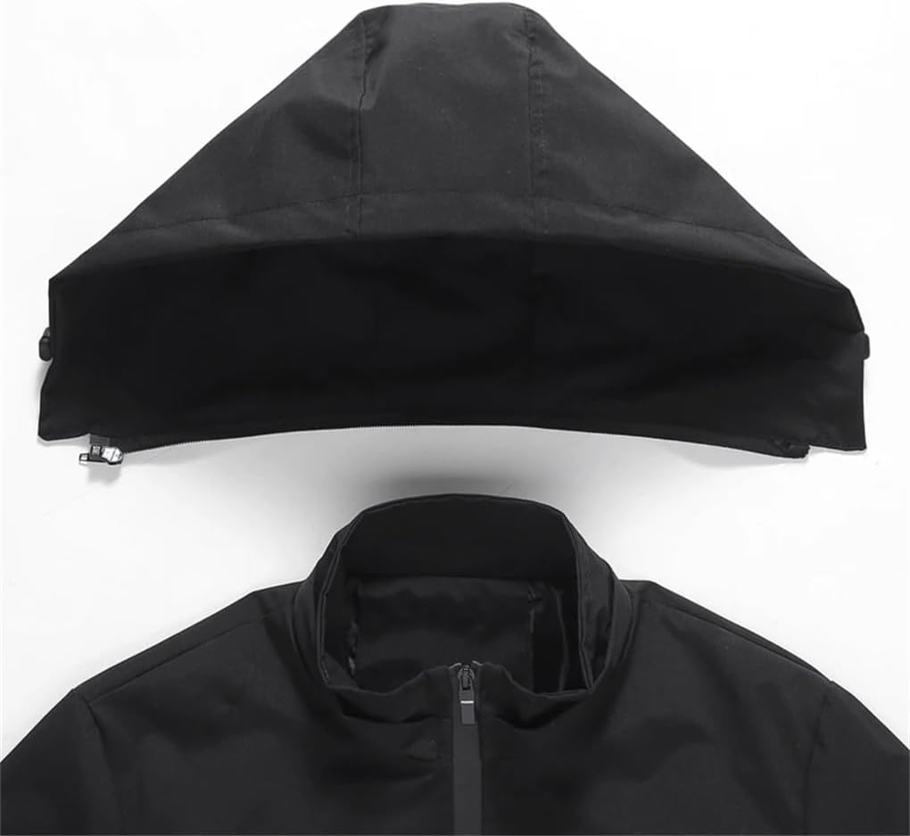 DBFBDTU Men Lightweight Hooded Zippers Jacket Solid Color Long Sleeves Thin Coats Windbreaker