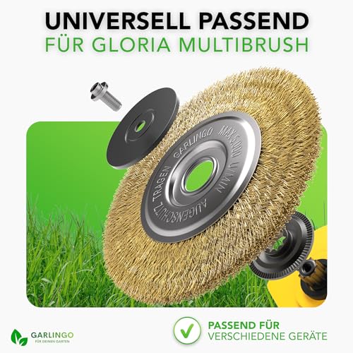 Garlingo Fugenbürste | Kompatibel mit Gloria Multibrush und anderen Drahtbürsten | 10 mm Breite | Weedbrush Zubehör Ersatzbürste Fugen Bürste