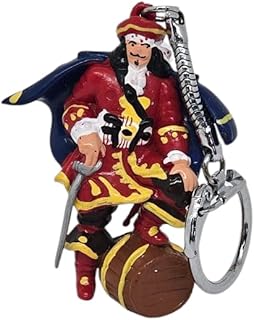 Spiced Rum Collectible Mascot Keychain, Navy Blue and Red