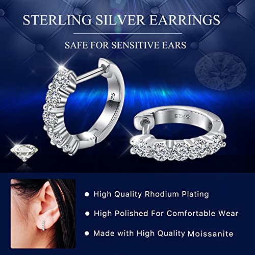 Zyi Moissanite Hoop Earrings,1.0Ct Moissanite Earrings For Women Men,Sterling Silver Plated White Gold Simulated Diamond Earrings,Hypoallergenic Huggie Earrings For All Kinds Of Holiday Gifts. #TOP2