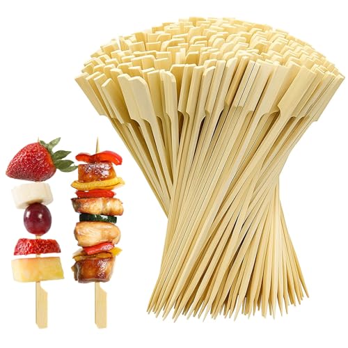 Anei 200 Pieces Wooden Sticks 12cm Bamboo Skewers for Barbecues Fruit Kababs Charcuterie Accessories Burgers Cocktails Buffets Party Home and Kitchen