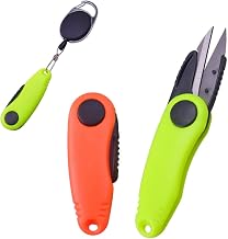 2 Pcs Fishing Wire Plier with Coiled Lanyard, Folding Fishing Scissors Stainless Steel Shrimp Shape Scissor Fishing Line Clipper Fishing Tool Green Orange