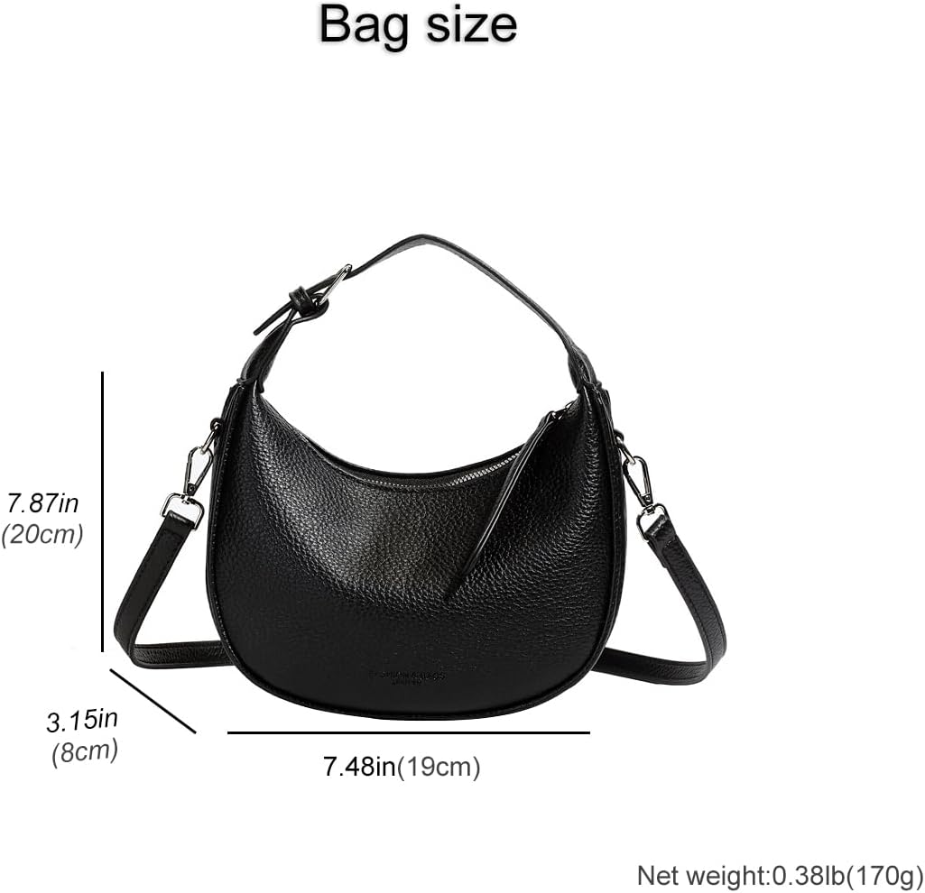 Crescent Shoulder Bag for Women PU Leather Crossbody Purse Stylish Hobo Handbag with Adjustable Strap for Travel Daily Use - Image 4