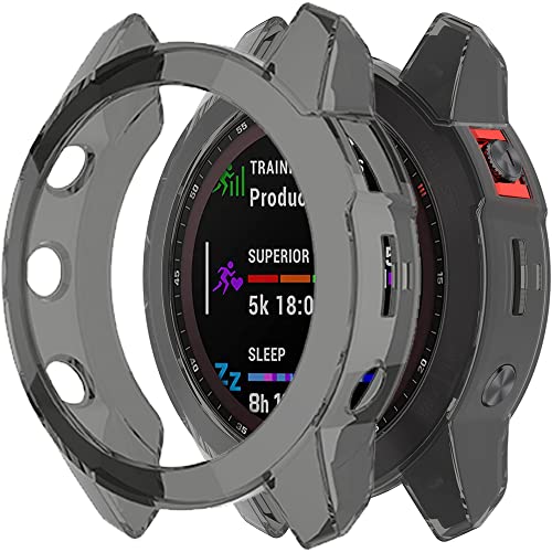 Miimall�Ή�Garmin Epix Gen2/Epix Steel�P�[�X TPU�ގ� �\�t�g �Ռ��z�� �y�� ���^ �K�[�~�� Epix Gen2 �J�o�[ �����h�~ �����Ή� �E���ȒP Epix Gen2�ی�J�o�[ �o���p�[�i�N���A�u���b�N�j