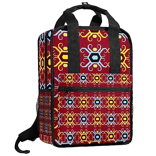 Sac à dos pour garçons multicolore avec bretelles réglables et design géométrique