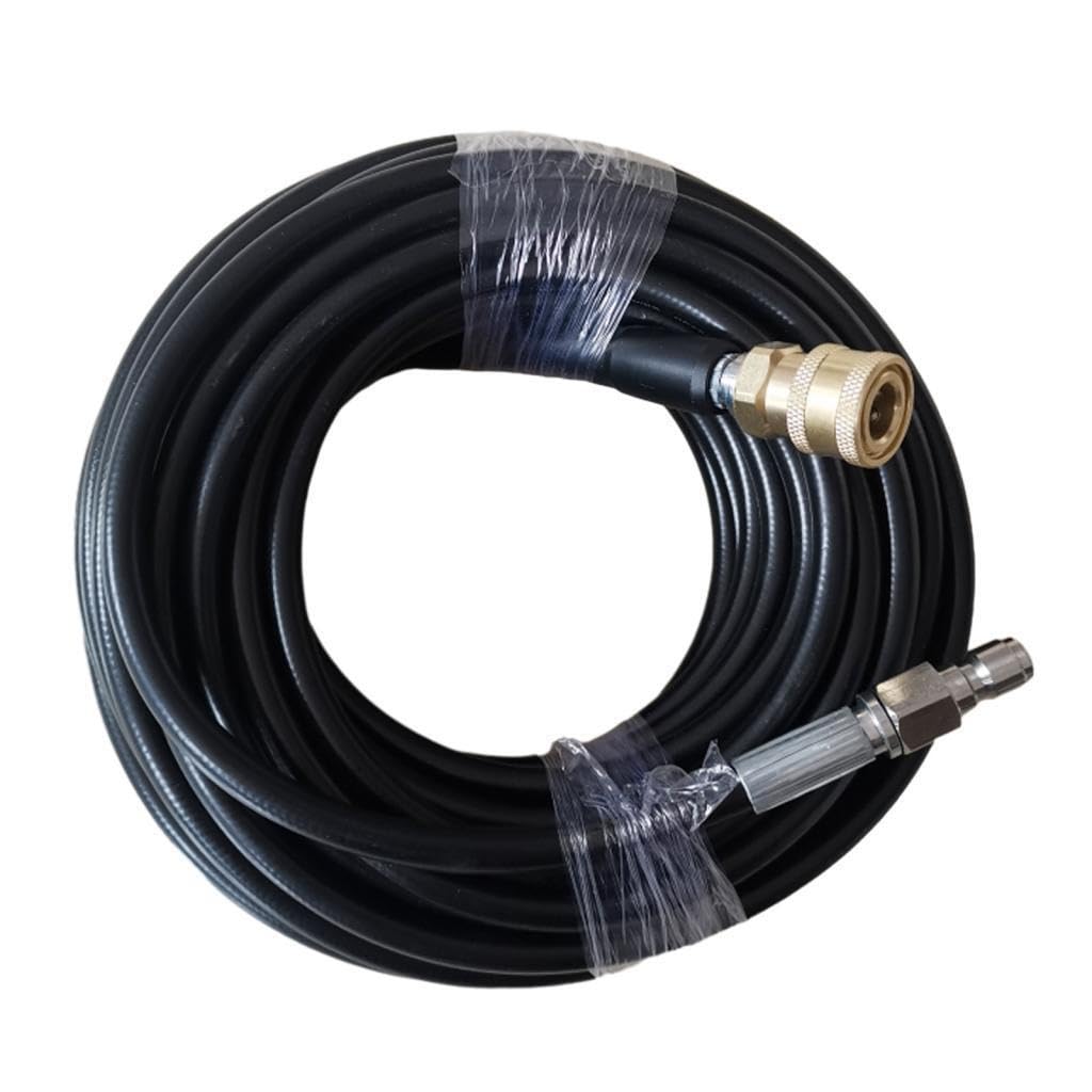 Manguera de hidrolavadora de 1/4 de pulgada y 20 m de largo. Excelente manguera de repuesto para soluciones de limpieza eficientes. Conexión rápida de hidrolavadora de