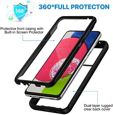 CENHUFO for Samsung A52s Case, Samsung A52s 5G/A52 5G Case Built-in Screen Protector Shockproof Clear Cover Full Body Protective Rugged Phone Case for Samsung Galaxy A52S 5G/A52 5G/A52 4G