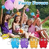 Steemjoey 4 Stück Pop Push It Fidget Toy, Mini Silikon Spielzeug mit Schlüsselanhänger Toys, Poppet Bubble Finger Toys Autismus ADHS Squeeze Toys Stress Reliever Anti-Angst für Kinder Erwachsene