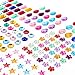 Holicolor 390pcs Gemstone Stickers Rhinestones Jewels Stickers Foam Gem Crystal for Halloween Pirate Party Table Decorations, Self Adhesive Craft Jewels, Muticolor, Assorted Size