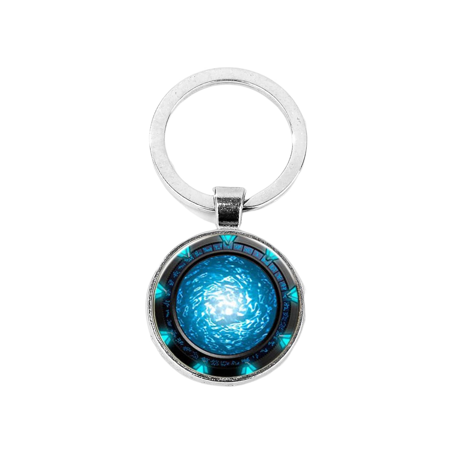 ZEIA3 Popular Stargate Portal Keychain SGA Portal Stargate Atlantis Art Image Glass Cabochon Car Bag Keyring Metal Pendants Key Chains
