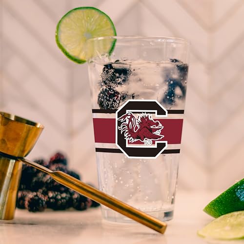 Image of Logo Brands NCAA 16 oz Pint Glass - Durable Glass With Bold Team Color- Chip-Resistant Rim Drinkware For Fans, Tailgates, Home Bars & Everyday Use