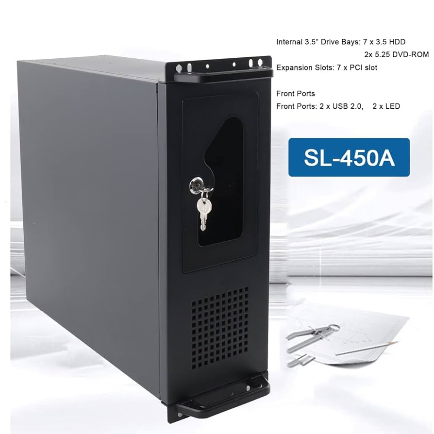 Amazon.co.jp: 4U ラックマウントサーバーシャーシ、12 x 9.6