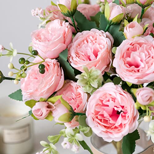 Floweroyal 4 Bunches Peony Artificial Flowers Pink Flowers Silk Peonies Bouquets For Wedding Party Table Centerpieces Floral Arrangement Home Kitchen Decor. #TOP2